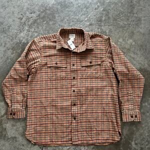NWT L.L. Bean Chamois Shirt XL Traditional Fit Plaid Barley